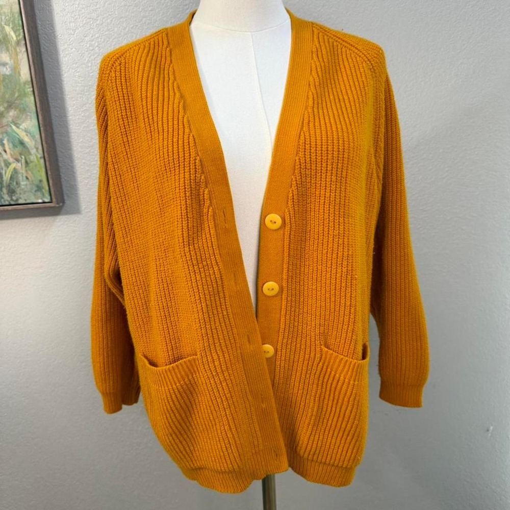 Vintage Mustard Yellow Cardigan – Condor – Size M